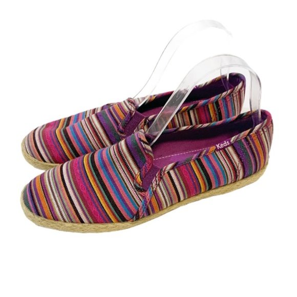 Keds Rainbow Jute Canvas Slip On Sneakers Size 8.5 - Picture 3 of 6